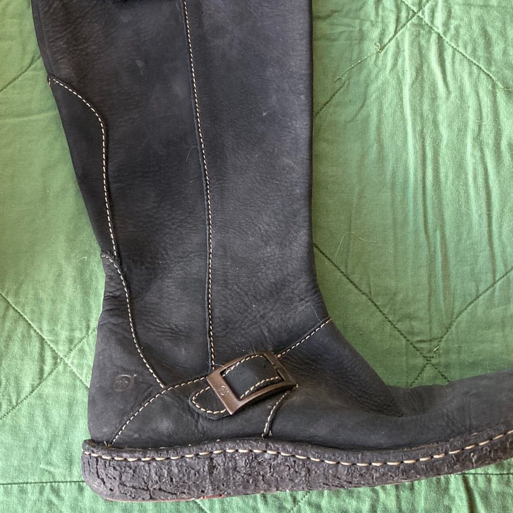 Born black suede boots